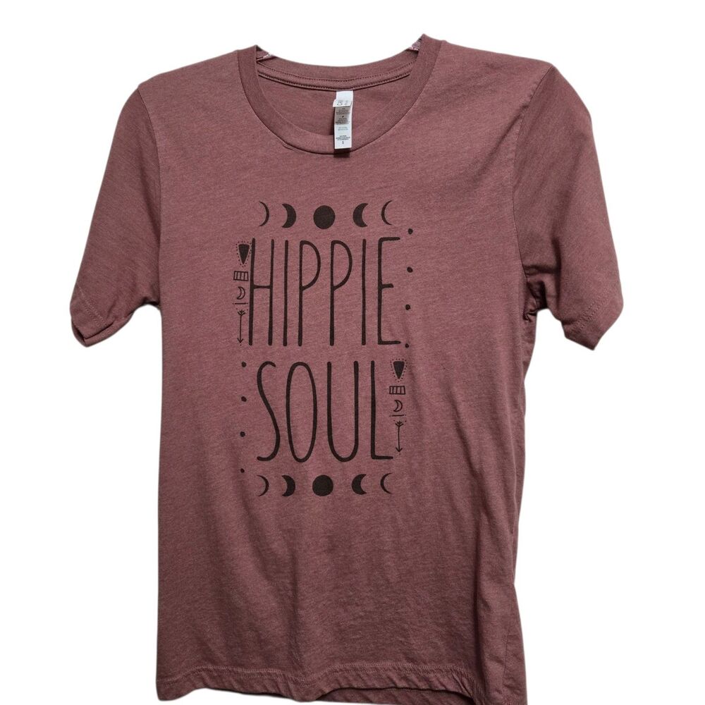 Bella + Canvas T-shirt Women’s Size Small Hippie Soul Graphic Tee Mauve Pink